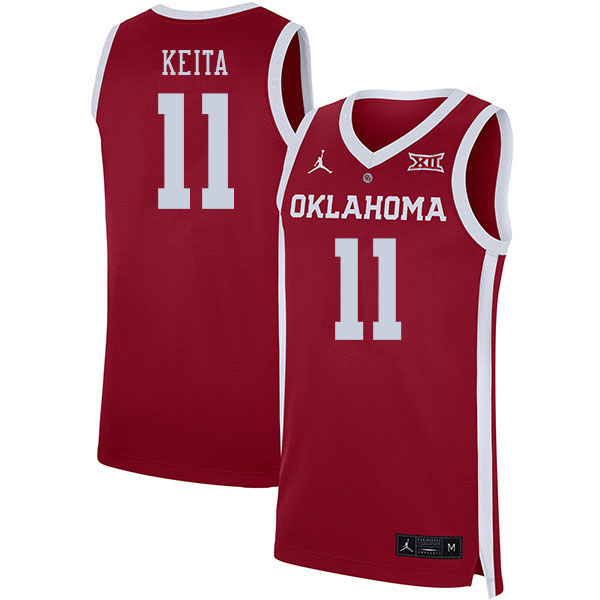Oklahoma Sooners #11 Yaya Keita College Basketball Jerseys Stitched Sale-Crimson